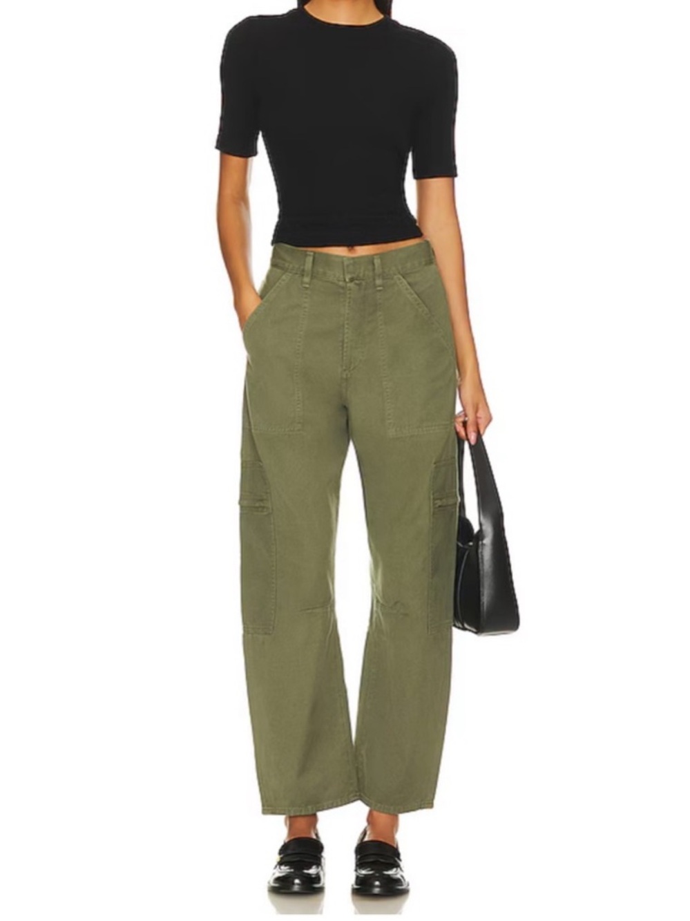 Citizens of Humanity Marcelle Cargo Pants in Green - Picture 3 of 7